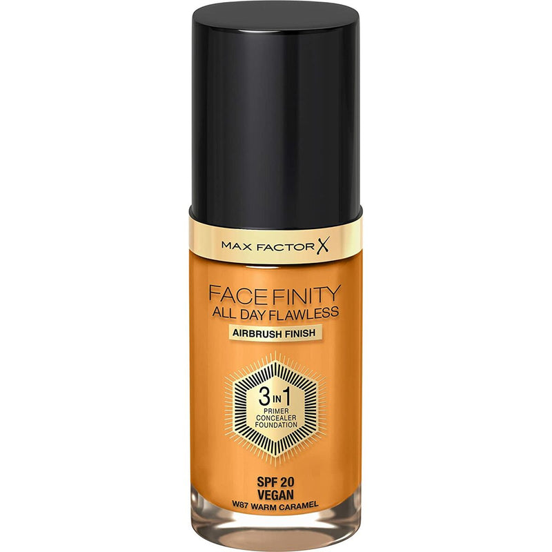 Base Cremosa per il Trucco Max Factor Facefinity All Day Flawless 3 in 1 Nº 87 Warm caramel 30 ml